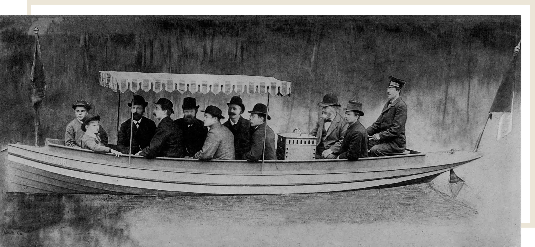The First Motorboat On The Neckar Near Cannstatt, 1886. In Front Of The Helmsman: Gottlieb Daimler And Wilhelm Maybach