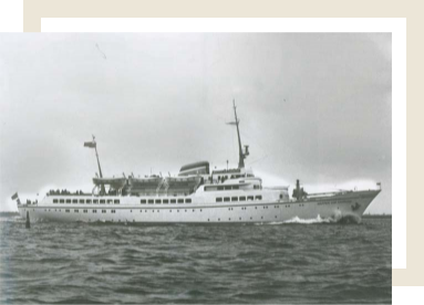 The ferry ship 'Wappen von Hamburg' (Crest of Hamburg), using five MD 650 engines, 1955
